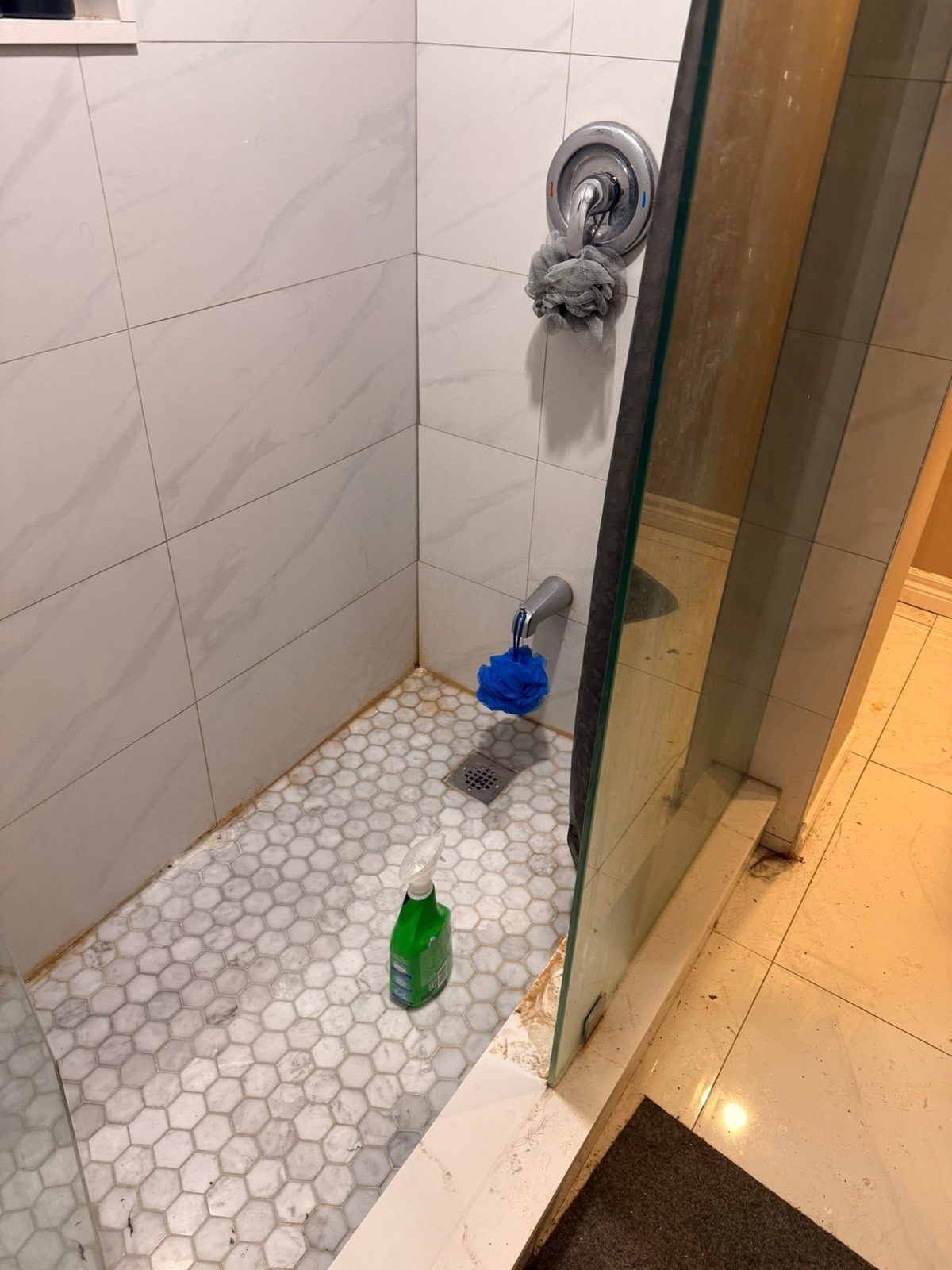 Shower before deep clean